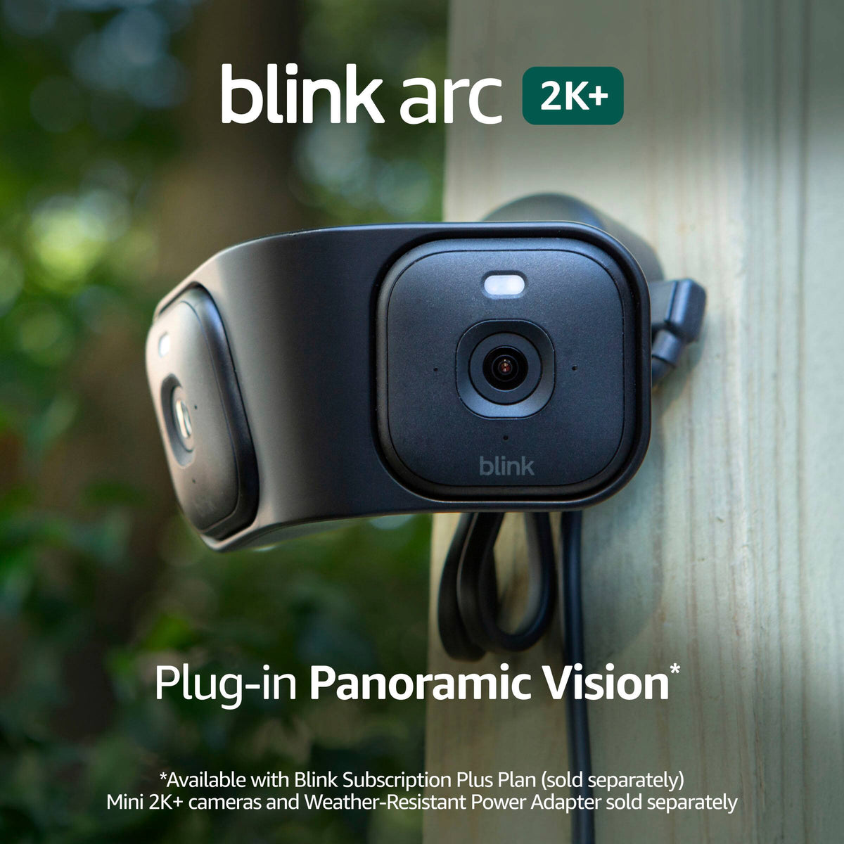 Blink - Arc – Plug-in Panoramic Vision [Plus Subscription required] 180° dual-camera mount for Mini 2K+/Mini 2 (sold sep.) - Black