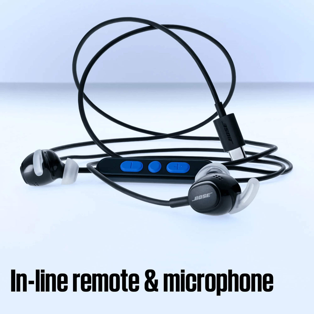Bose - Noise Cancelling USB-C Wired Earbuds with In-Line Microphone and Remote - Black