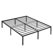 Heavy Duty Queen Size Bed Frame With Quiet Support - Black