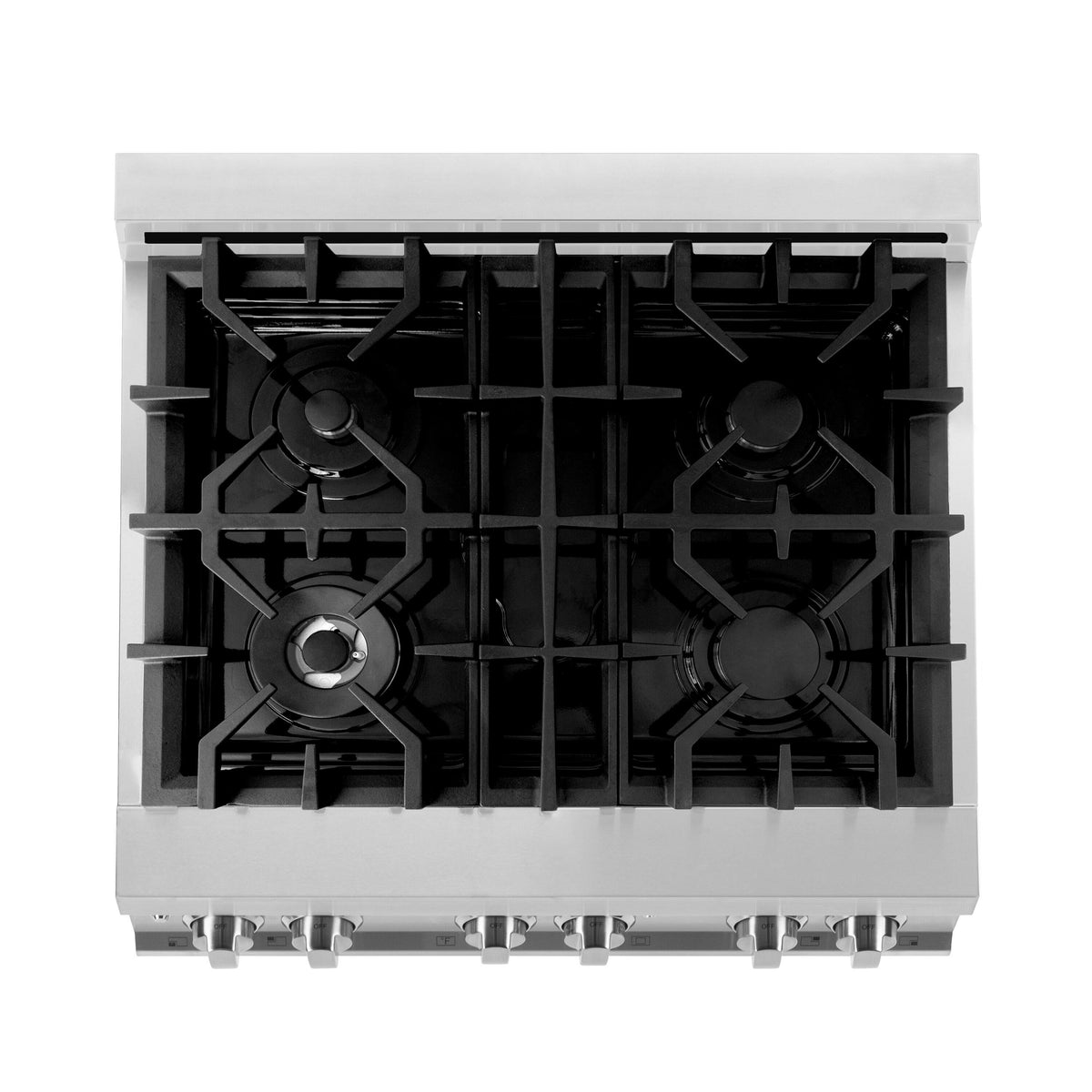 ZLINE - 30 in. Wide 4 Burner 4.0 cu. ft. Legacy Freestanding Dual Fuel Range with  Electric Convection Oven in Stainless Steel - Stainless Steel