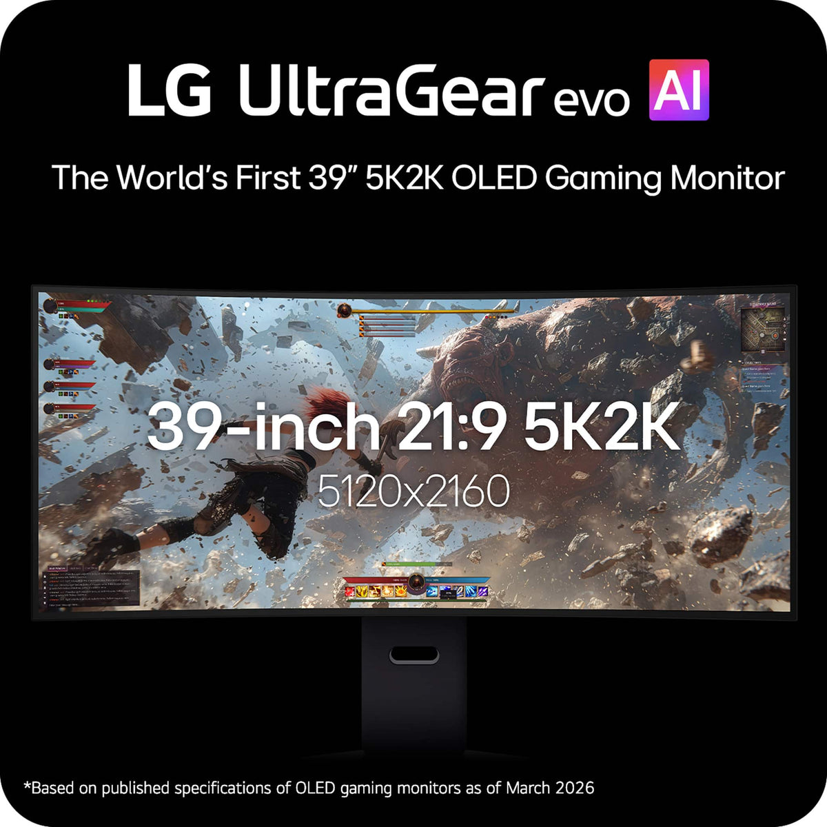 LG - UltraGear evo GX9 39" 5K2K OLED 165Hz 0.03ms G-SYNC FreeSync Premium Pro Gaming Monitor with DisplayHDR TRUE 500 - Black
