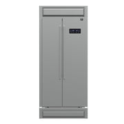 Forno Appliances - 37 in. Wide Salerno 15.6 Cu. Ft. Built-In Side-by-Side Refrigerator with Spill-proof Shelves - Stainless Steel VCM