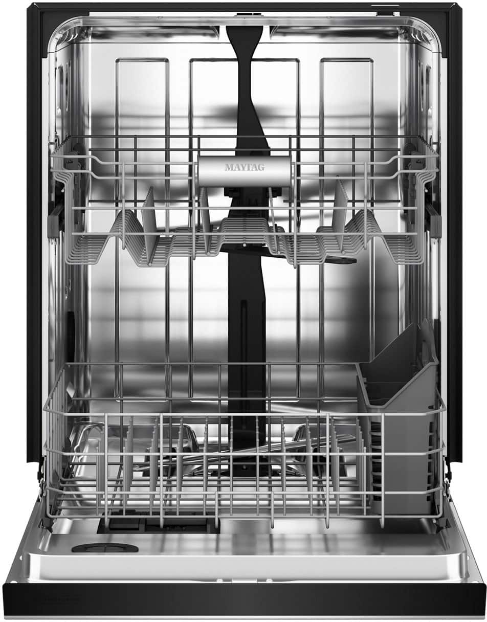 Maytag - 24 inch Front Control Built-In Stainless Steel Tub Dishwasher with PowerBlast Cycle and 50 dBA - Stainless Steel