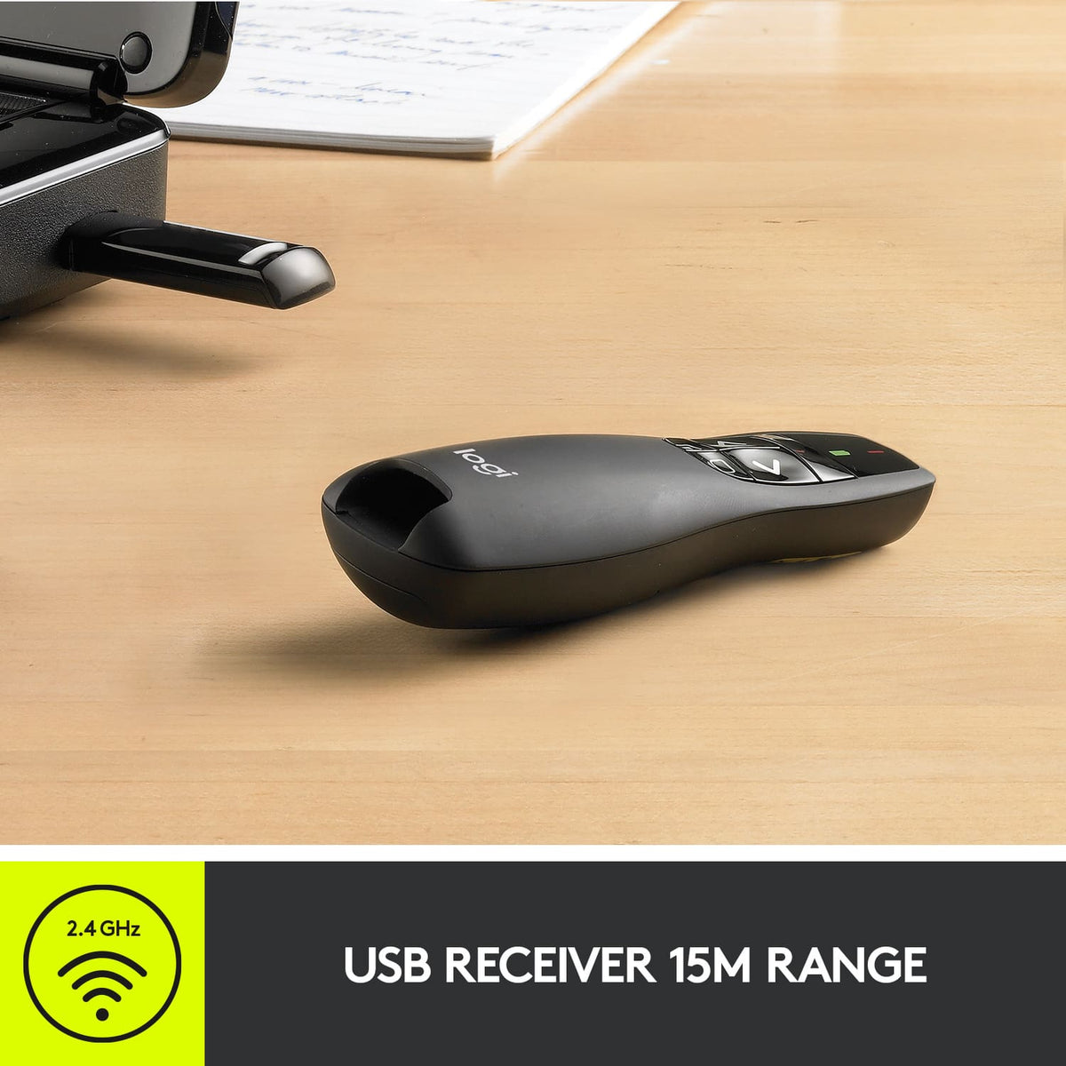 Logitech - R400 Presenter Remote Control - Black