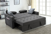 William - Sleeper Sofa With 2 USB Charging Ports And 4 Accent Pillows - Gray