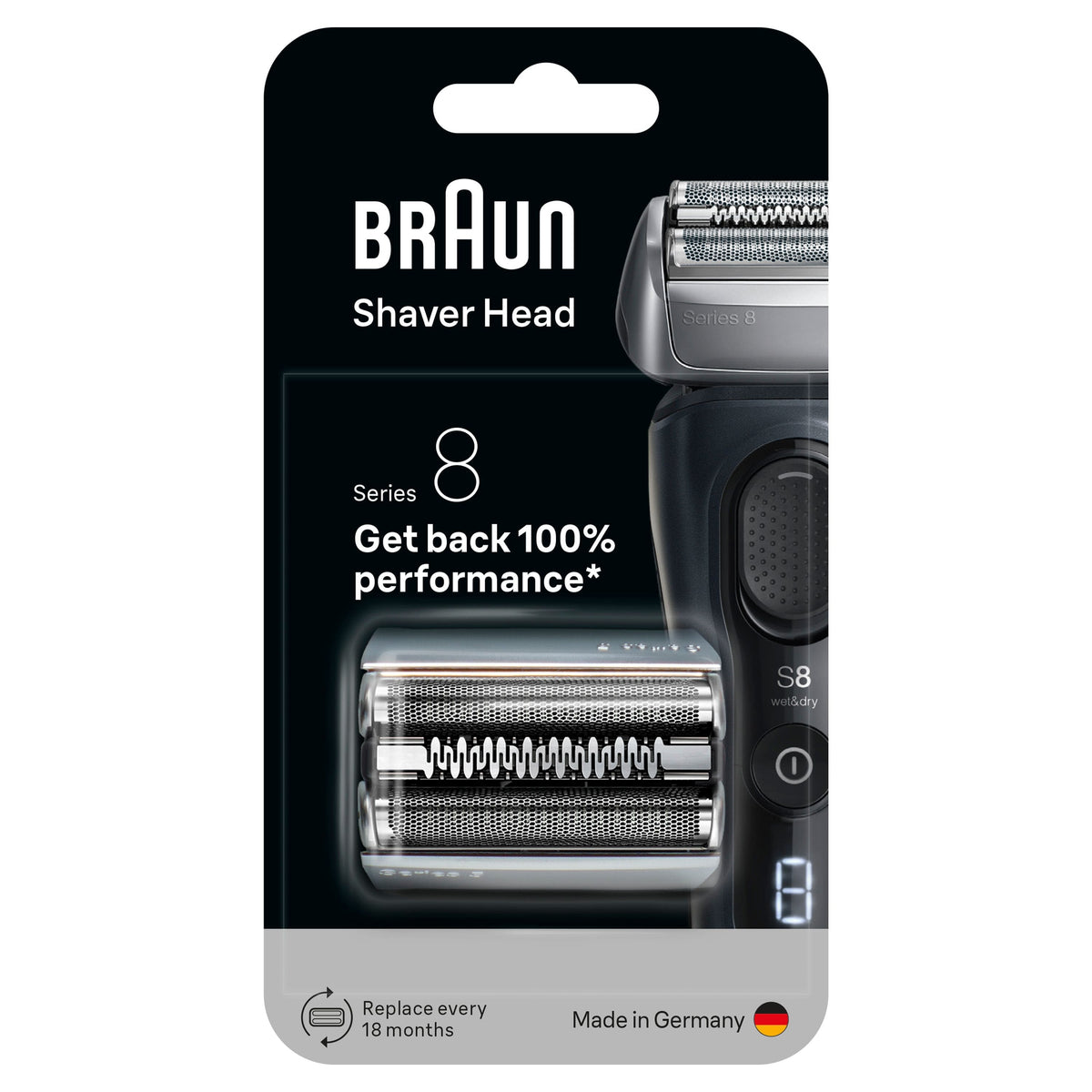 Braun - Series 8 Men's Electric Shaver Head Replacement,Compatible with all 83**s Models - Black
