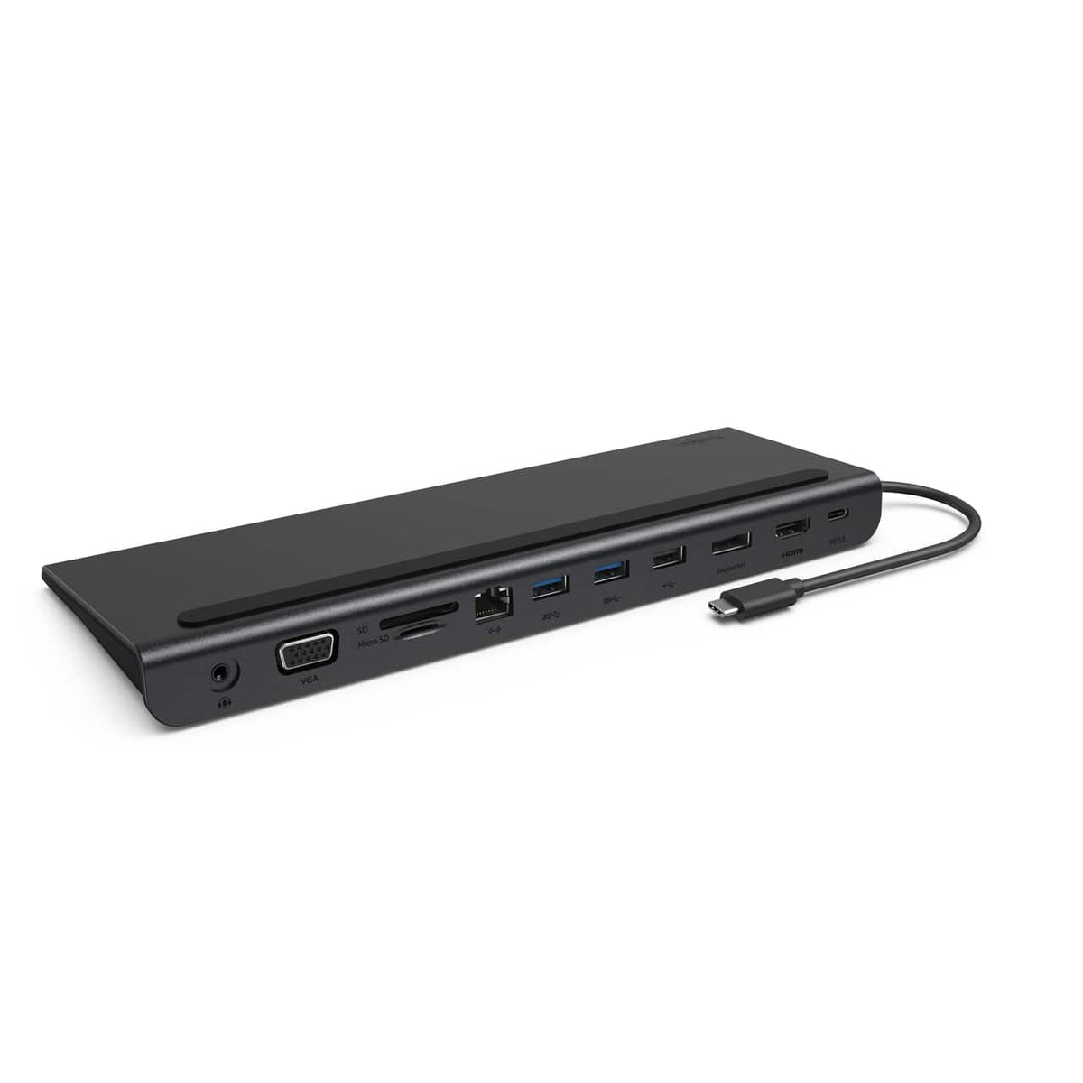 Belkin - 11-in-1 USB C Hub with 4K HDMI, DP, VGA, 100W PD Docking Station for MacBook Pro, Air, and more - Dark Gray