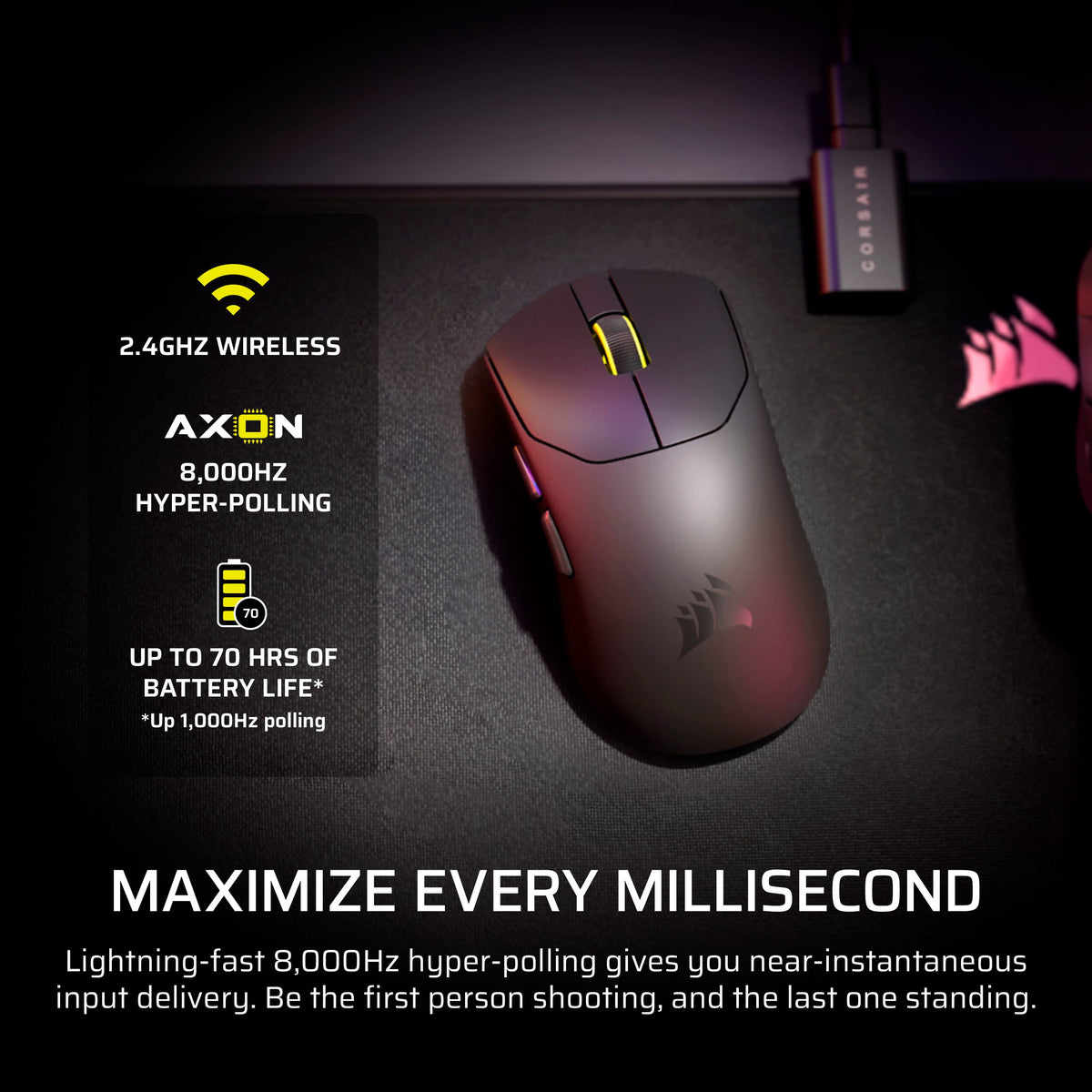 CORSAIR - Sabre V2 Pro Ultralight FPS Optical Gaming Mouse - Wireless - Black