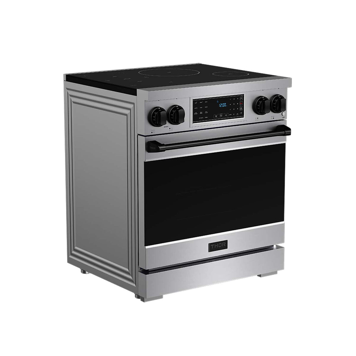 Gordon Ramsay Series by Thor Kitchen 4.8 Cu. Ft Freestanding Induction Range with Black Hardware - Stainless Steel
