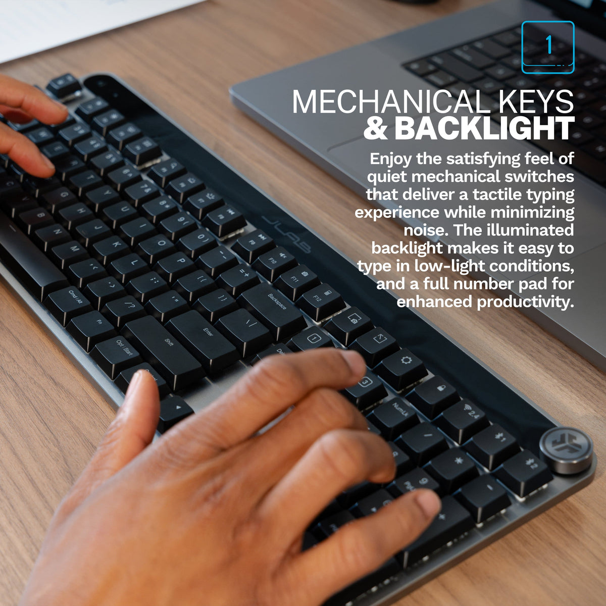 JLab - Epic Mechanical Advanced Multi-device Wireless Keyboard - Black