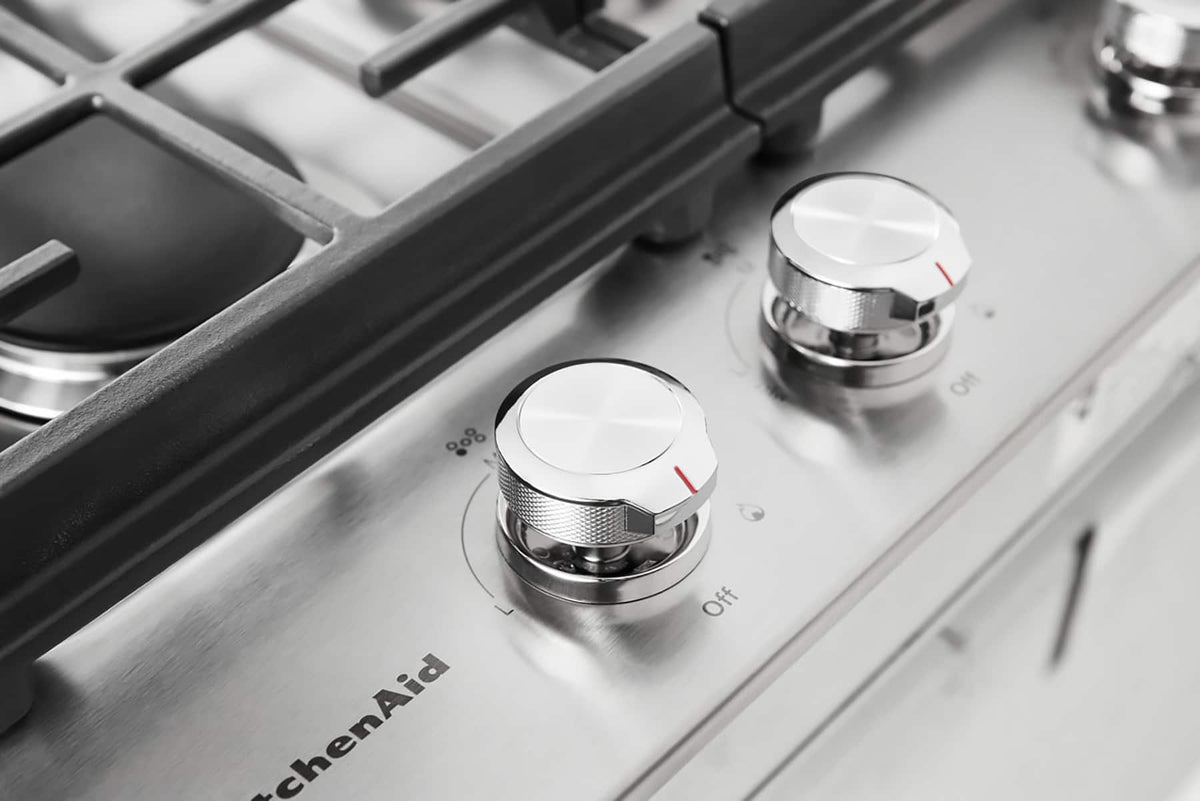 KitchenAid - 30 in. Wide 5 burners Built-In Gas Cooktop - Stainless Steel