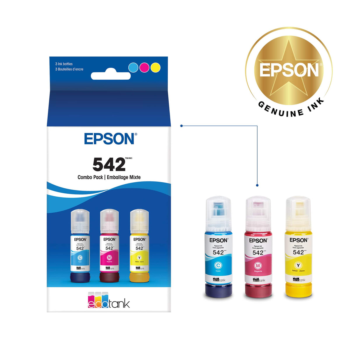 Epson - 542 Multipack XL High-Yield Ink Cartridges - Cyan/Magenta/Yellow