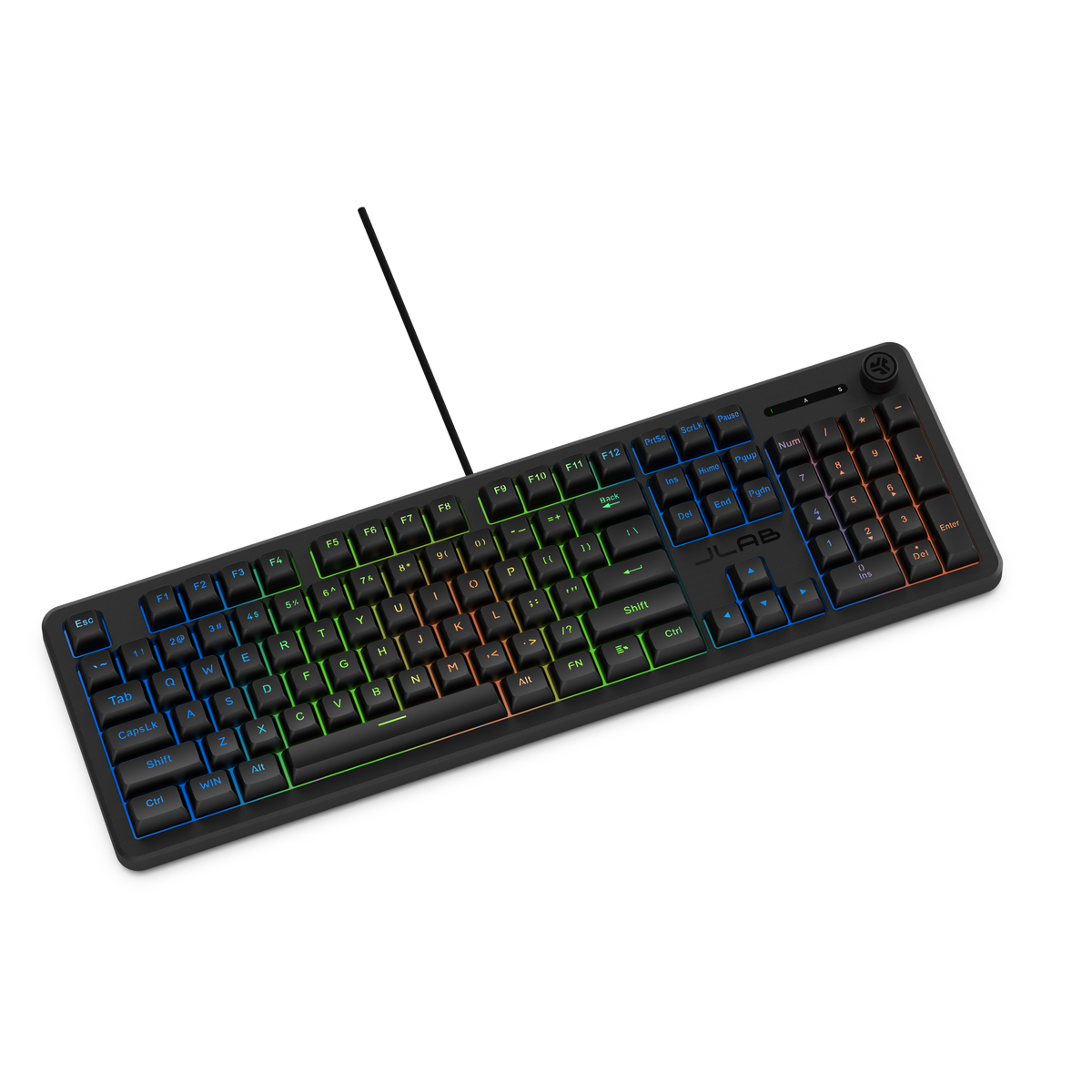 JLab - Nightfall Full-Size Wired Gaming Keyboard - Black