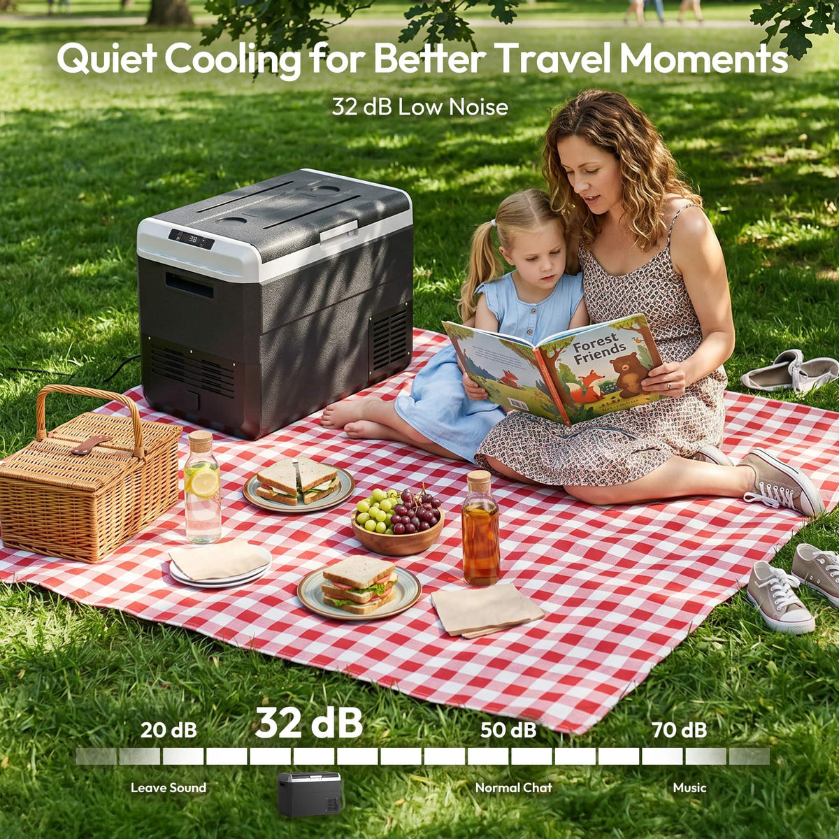 Euhomy - 53 QT Portable Car refrigerator - Black
