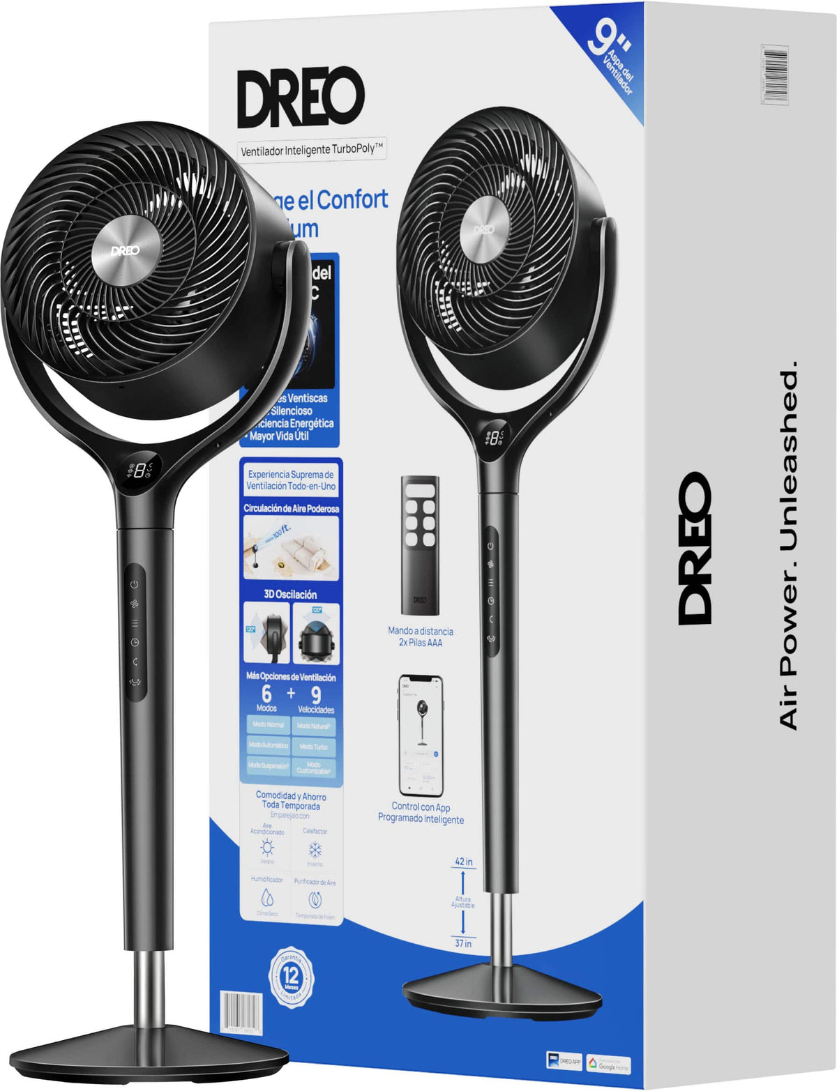 DREO - TurboPoly Fan 362S - Gray
