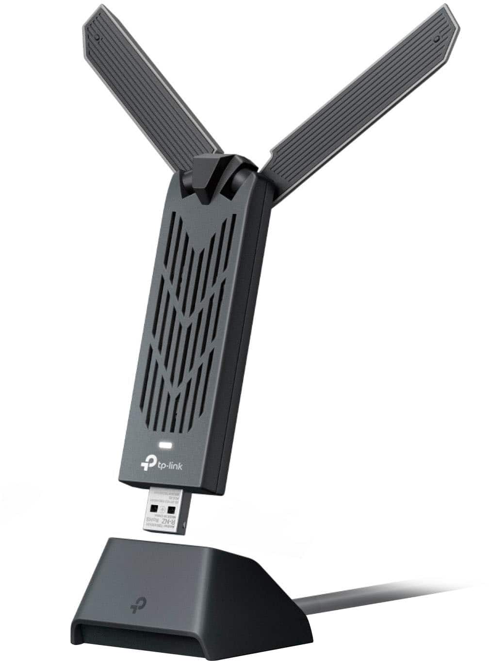 TP-Link - BE6500 Tri-Band Wi-Fi 7 Lightning-Fast High Gain Wireless USB Adapter for Boosted Range - Black