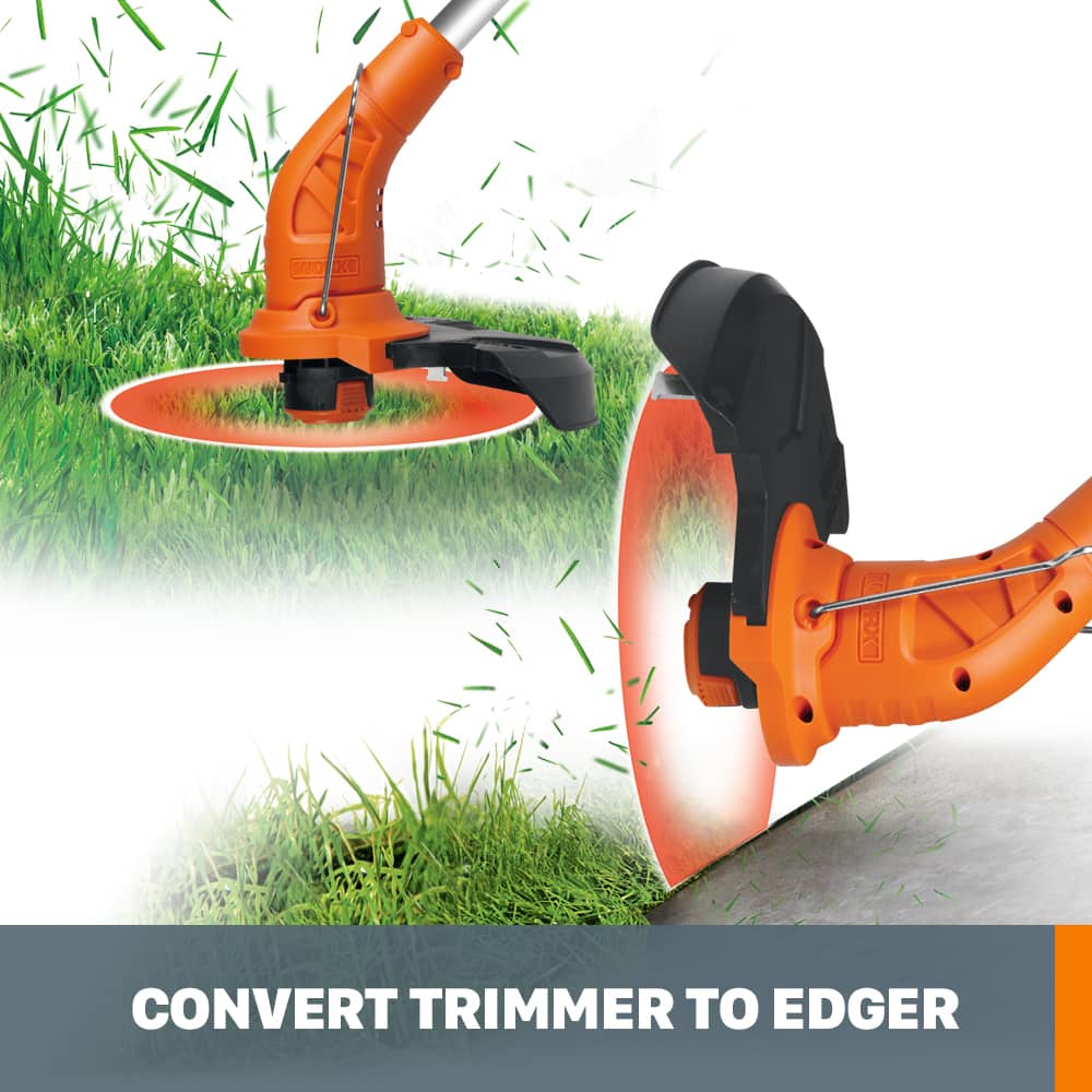 WORX - 20V 10" Cordless Straight Shaft Grass Trimmer & Edger (1 x 2.0 Ah Battery and 1 x Charger) - Black