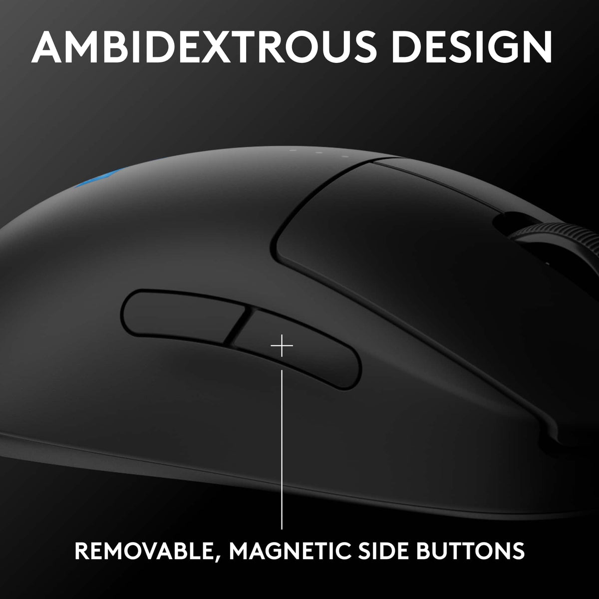 Logitech - PRO 2 LIGHTSPEED Lightweight Optical HERO 44K DPI Gaming Mouse with 4 Customizable and Switchable Magnetic Side Buttons - Wireless - Black