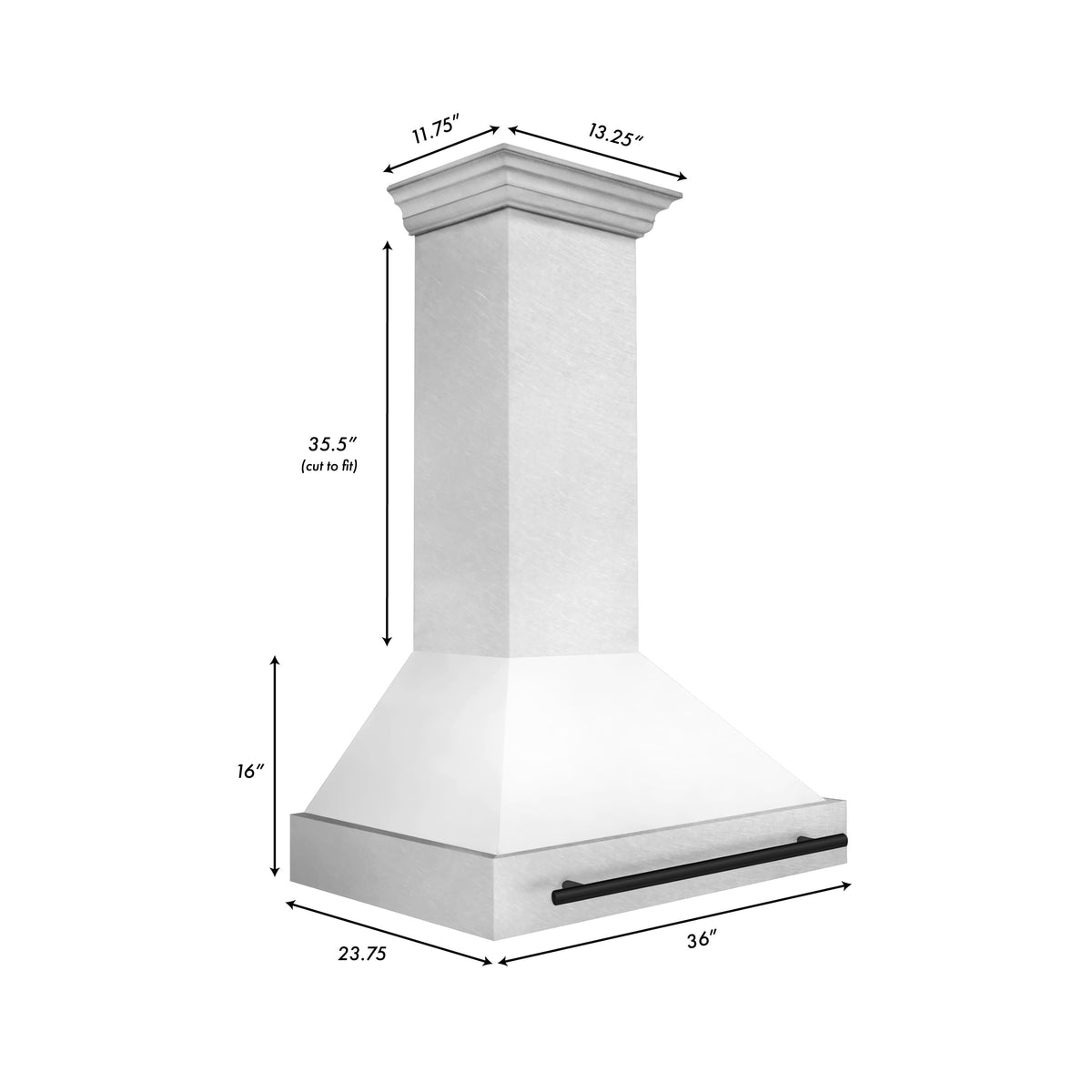 ZLINE Autograph Edition - 36 inches - Externally Vented - Wall Range Hood - Satin Stainless Steel with White Matte Shell