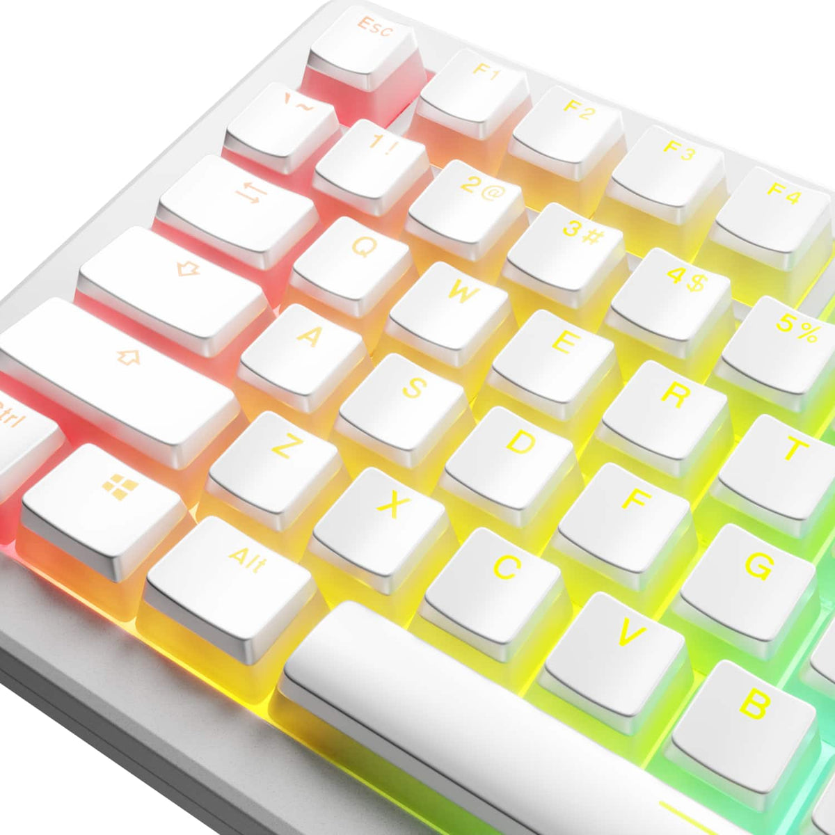 Glorious - Aura V3 Pudding-Style Universal Keycaps for 100% 85% 80% TKL 60% Compact 75% Mechanical Keyboards - White