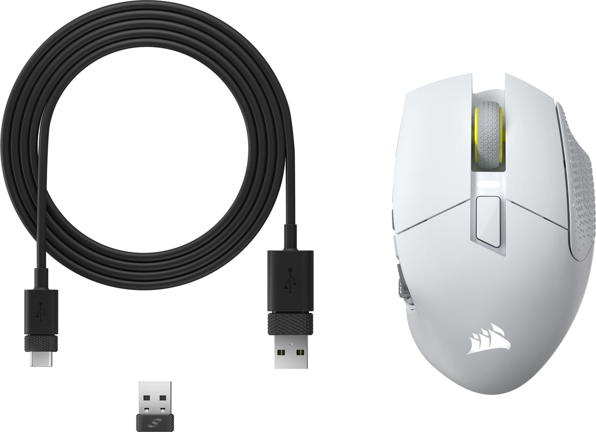 CORSAIR - Scimitar Elite Wireless SE MOBA/MMO Optical Gaming Mouse with 16 Programmable Buttons - Wireless - White