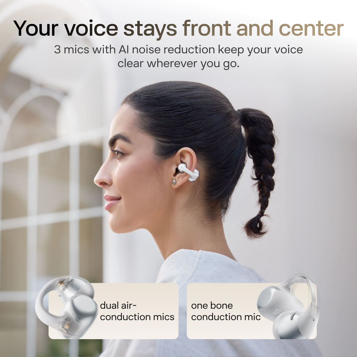 Shokz - OpenDots 2 Open-Ear Clip-On True Wireless Bluetooth Earbuds - Gray