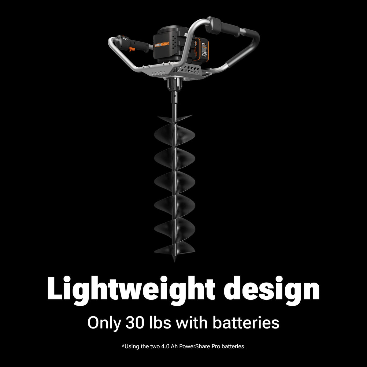 WORX - Nitro WG865 40V Brushless Cordless Earth Auger - Black