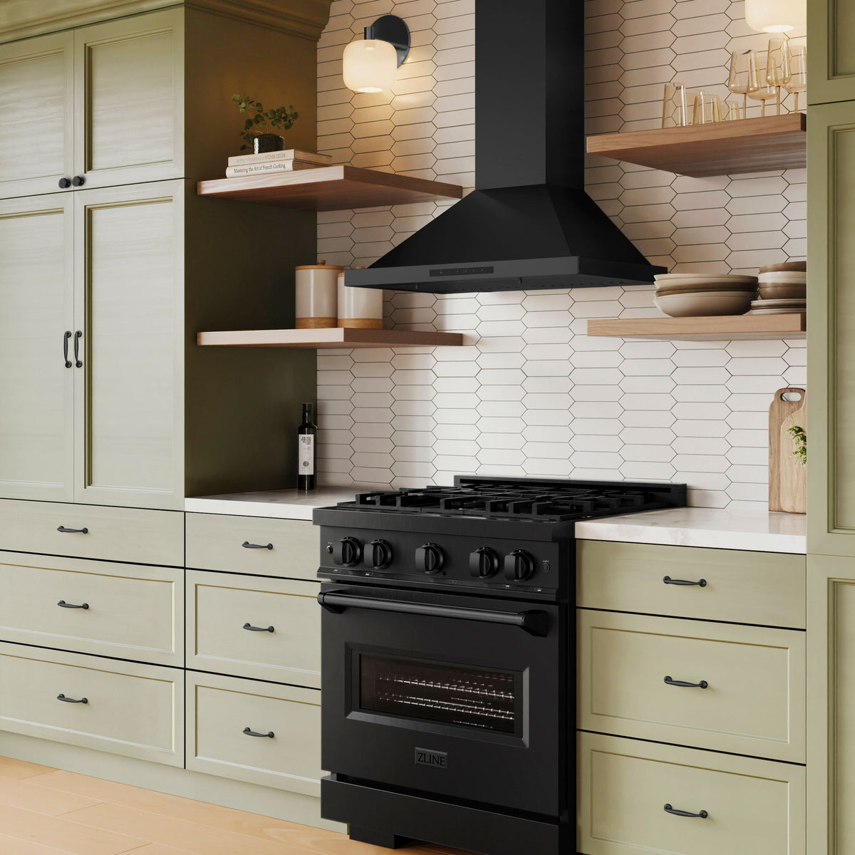 ZLINE - 30 inches - Externally Vented - Wall Range Hood - Black Stainless Steel