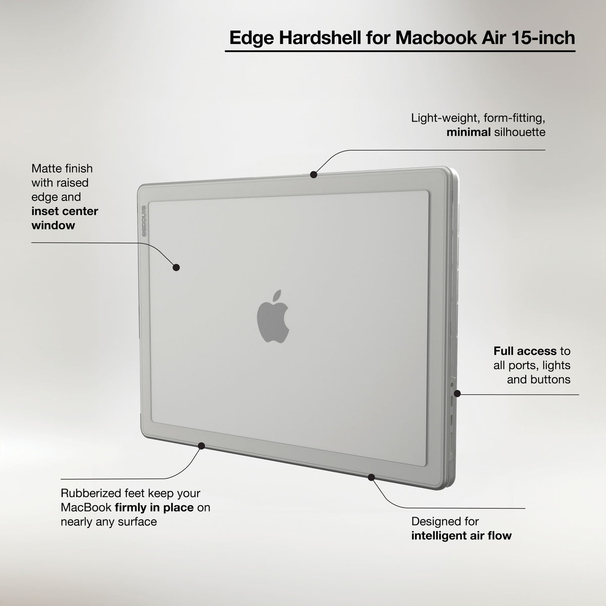 Incase - Edge Hard Shell Case for MacBook Air 15-inch M5 2026, M4 2025, M3 2024 - Clear