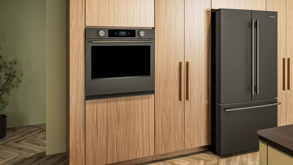 KitchenAid - 30" Smart Built-In Single Electric Wall Oven with Intelligent Cooking Camera - Black Ore