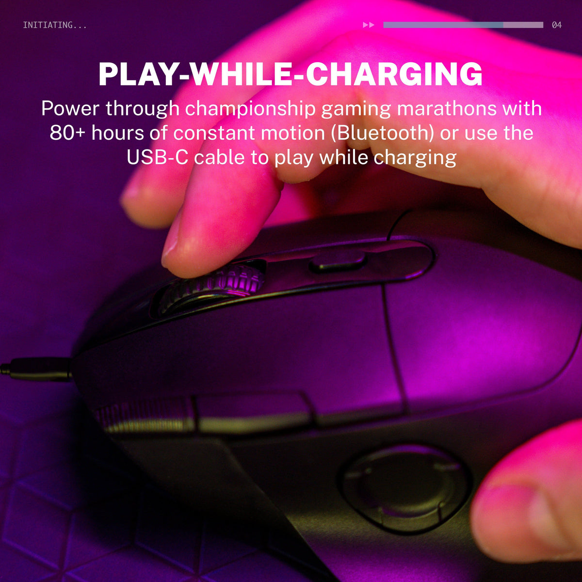 JLab - Daybreak Wireless 1:1 Optical Tracking Sensor Gaming Mouse - Wireless - Black