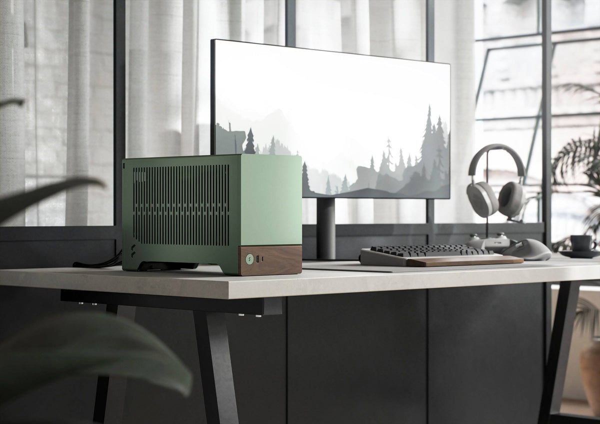 Fractal Design - Terra Jade Mini-ITX Small Form Factor PC Case with PCIe 4.0 Riser - Jade