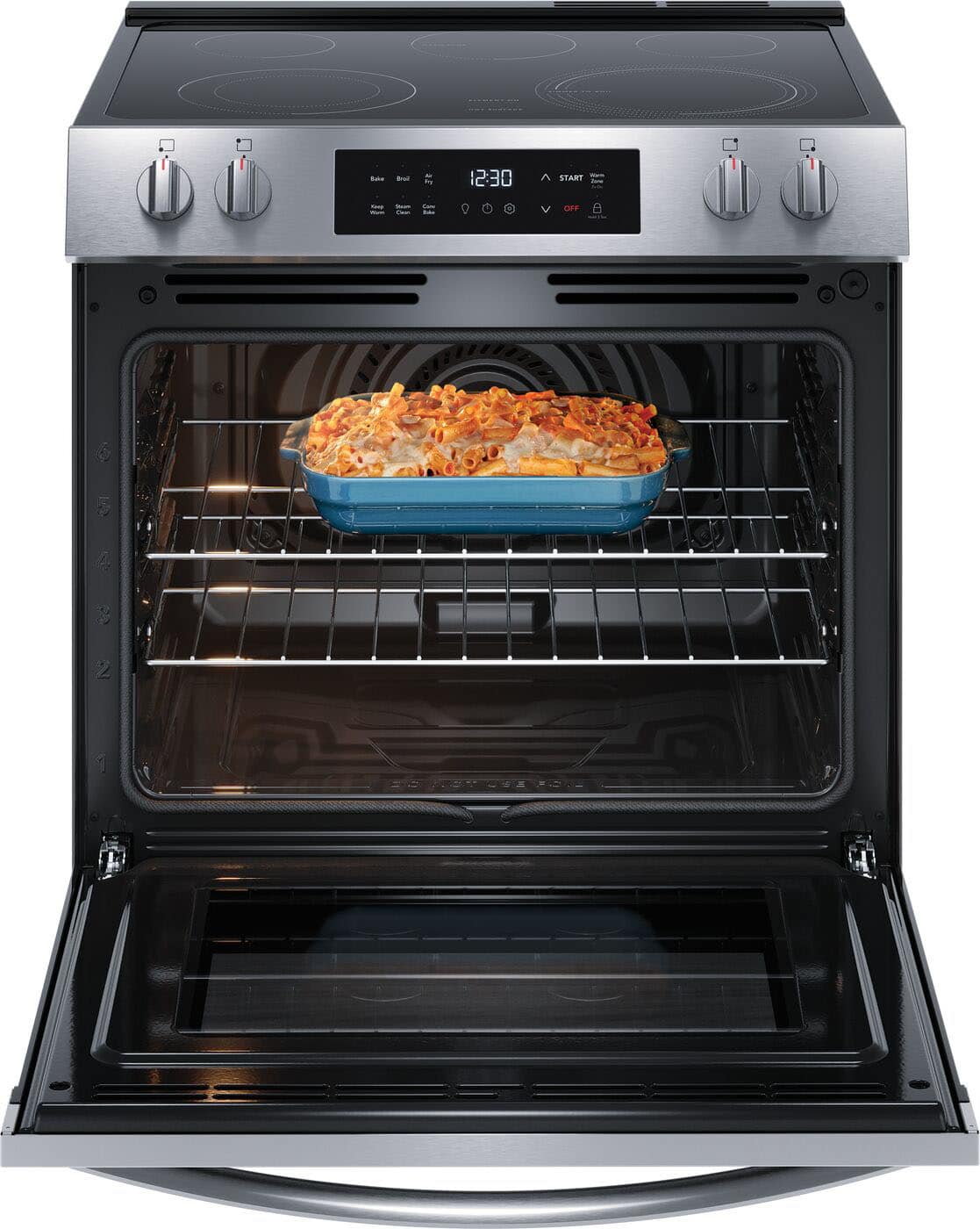 Frigidaire - 30 in. Wide 5 elements 5.3 Cu ft. Slide In Electric Range with Air Fry and Steam Clean - Stainless Steel