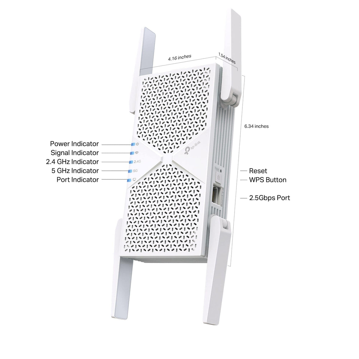TP-Link - BE6500 Wi-Fi 7 Range Extender - White