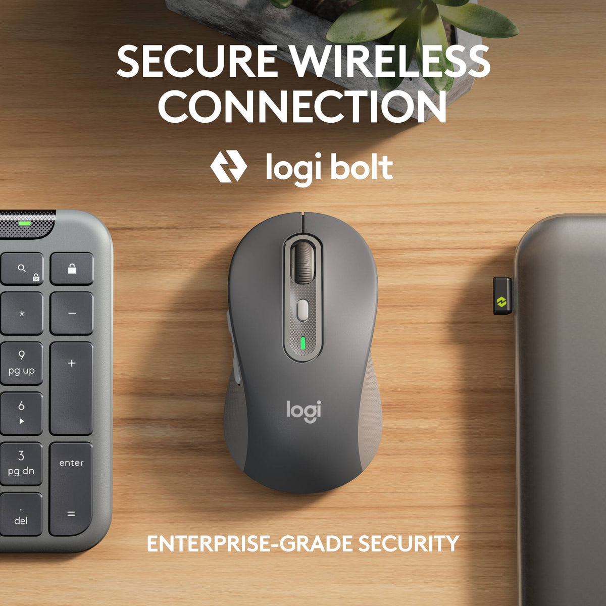 Logitech - Signature Slim MK955 For Business Full-Size Wireless Scissor Keyboard and Mouse Bundle With Quiet Typing & Clicking - Graphite