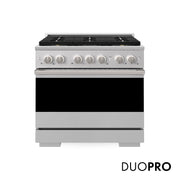 ZLINE - 36 in. 5.2 cu. ft. Marino Freestanding Dual Fuel Range with 6 DuoPro Burners and Convection Oven in Stainless Steel - Stainless Steel
