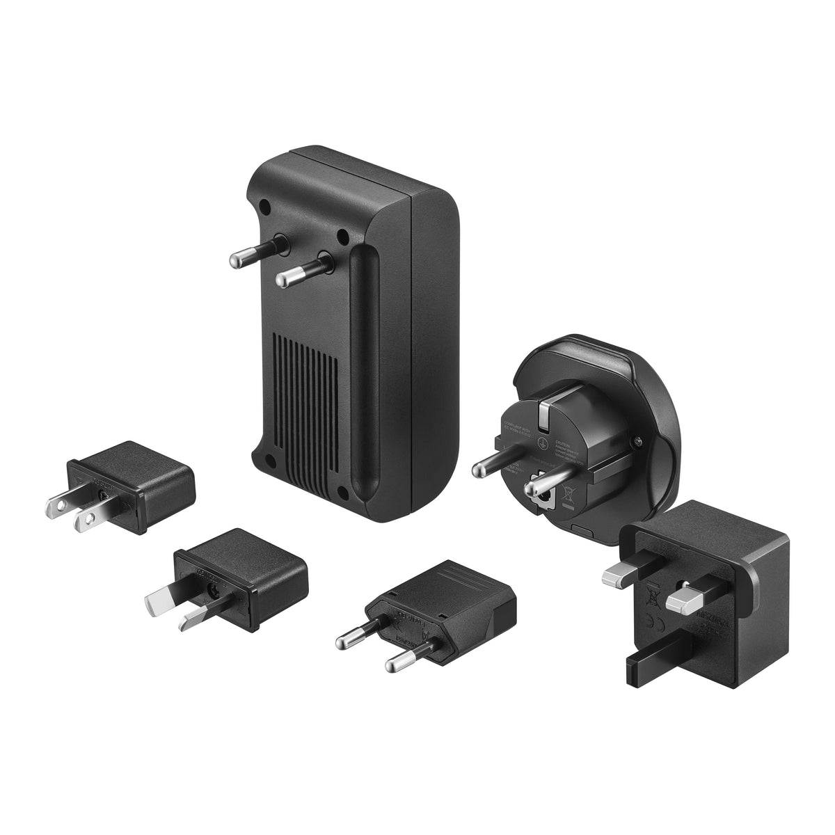 Insignia™ - 2,000W Travel Converter and Plug Adapters - Black