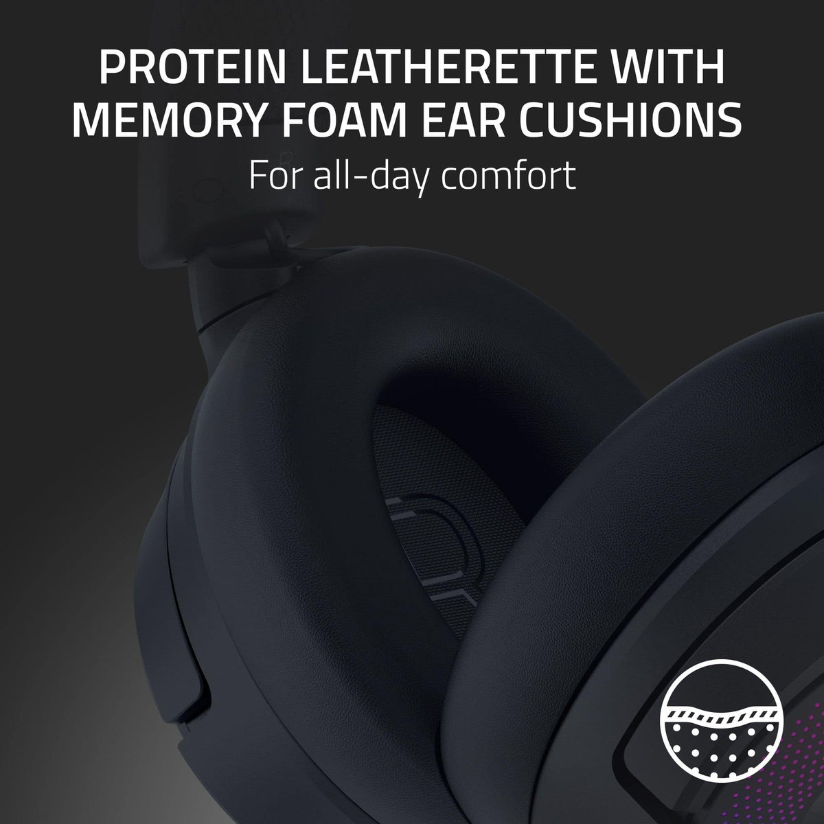 Razer - Kraken Kitty V3 Pro Bluetooth Wireless Over-the-Ear Gaming Headset for PC, Mac, PlayStation, Nintendo Switch, Steam Deck - Black