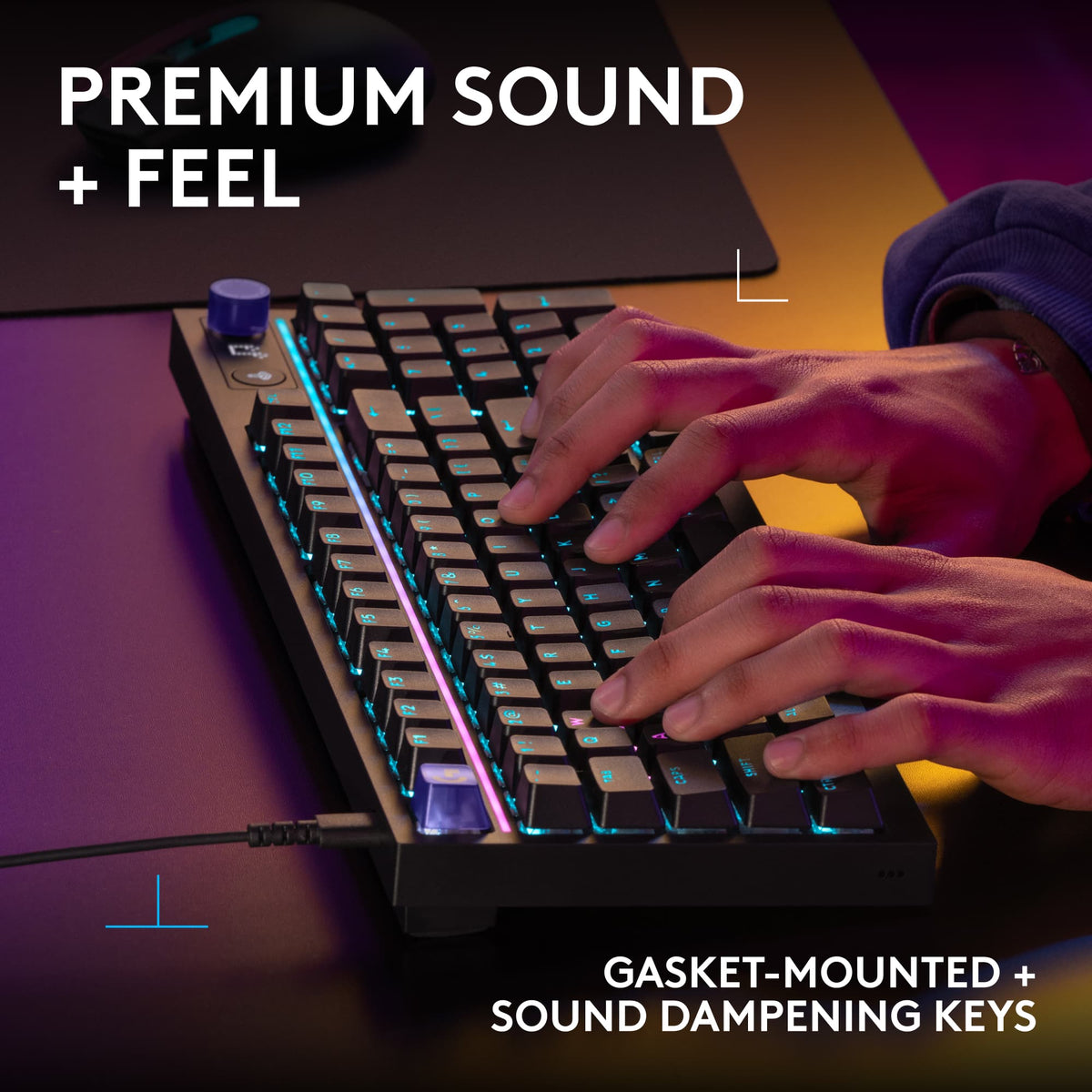 Logitech - G316 X 98 Gaming Wired RGB LIGHTSYNC Keyboard with Hot-Swappable Tactile Switches and Gasket Structure for PC - Black
