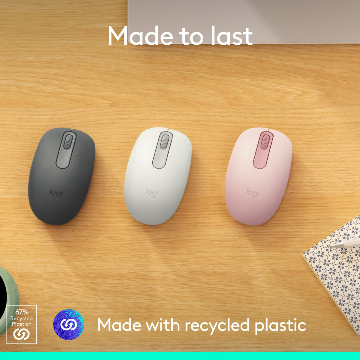 Logitech - M196 Lightweight Bluetooth Wireless Optical Mouse Compact 3-Button Ambidextrous Mouse with Smooth Tracking - Wireless - Graphite