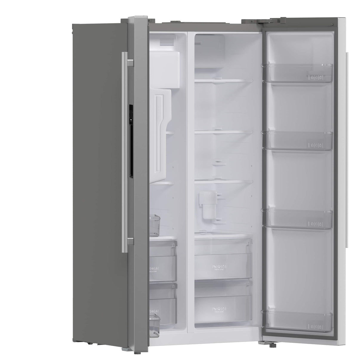 Forno Appliances - 40 in. Wide Salerno 20 Cu. Ft. Side-by-Side Built-In Refrigerator with Water and Ice Dispenser - Stainless Steel