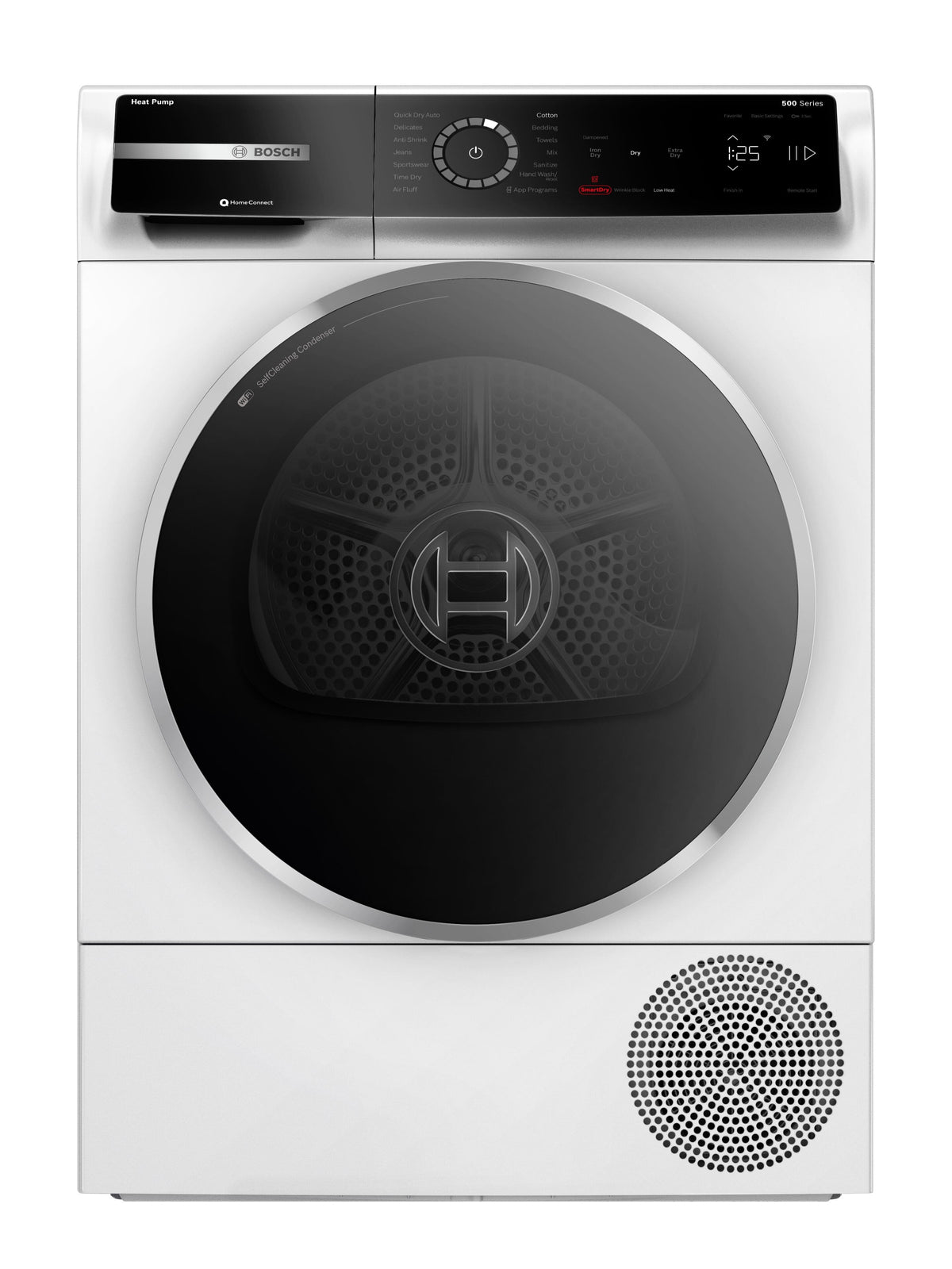 Bosch - 500 Series 4 Cu. Ft. Stackable Smart Electric Dryer with SmartDry - White