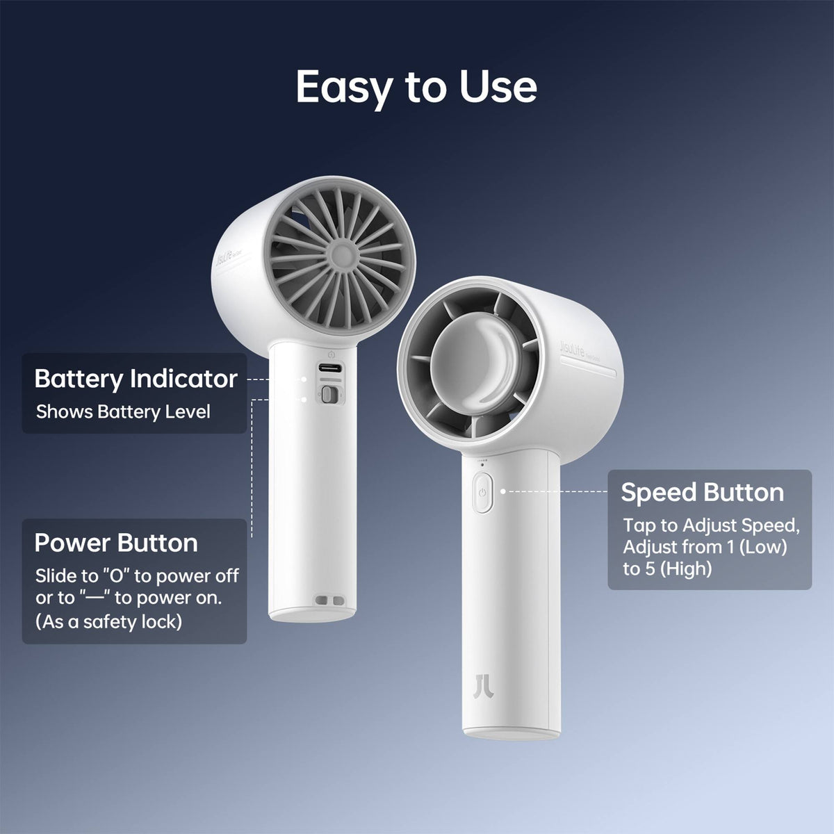 Jisulife - Handheld Fan Life10 - Gray
