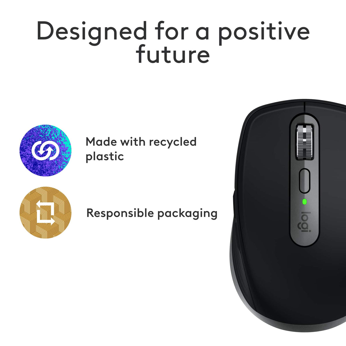 Logitech - MX Anywhere 3S for Mac Wireless Bluetooth Optical Fast Scrolling Mouse with Programmable Buttons - Wireless - Space Gray