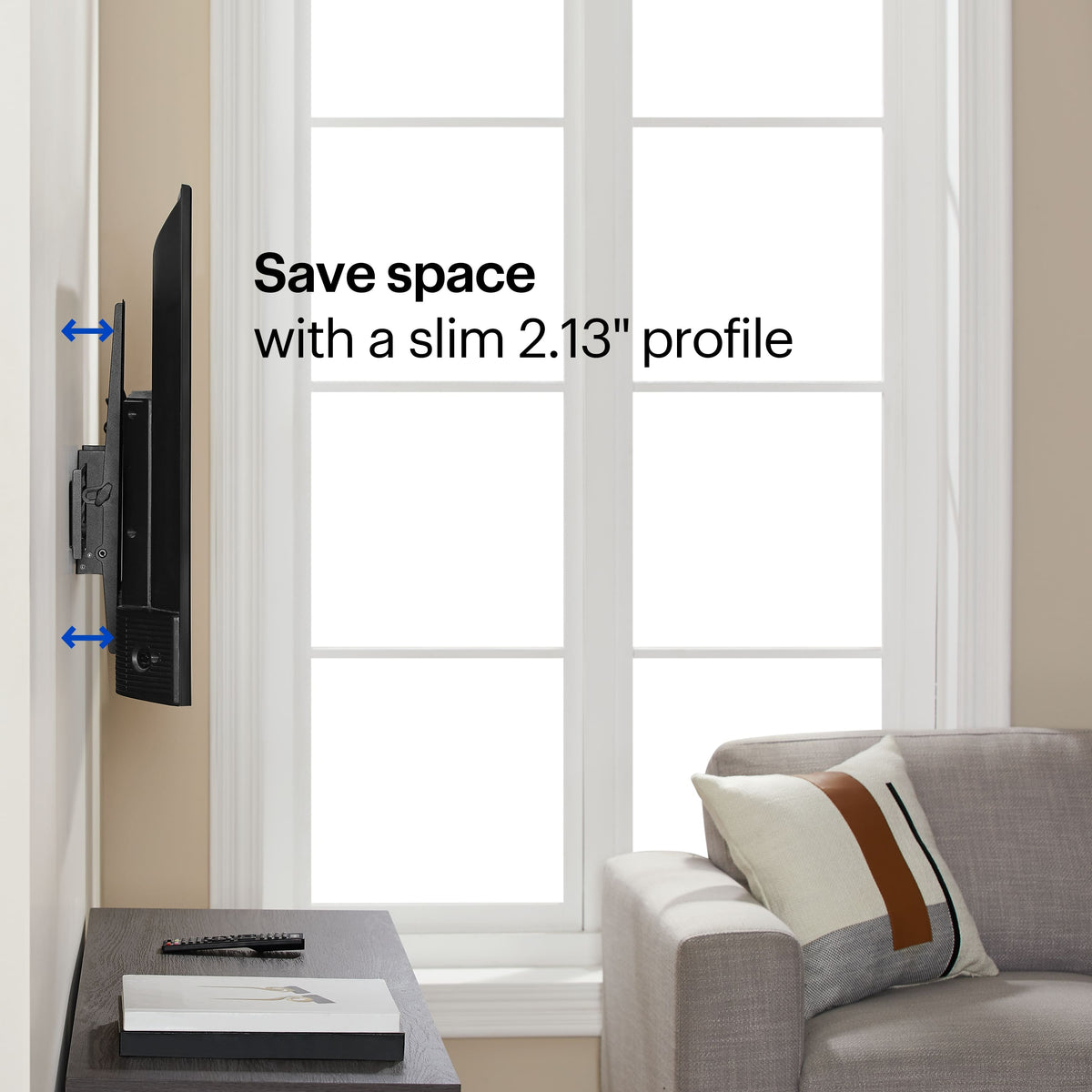 Best Buy essentials™ - Tilting TV Wall Mount For Most 47–84" TVs - Black