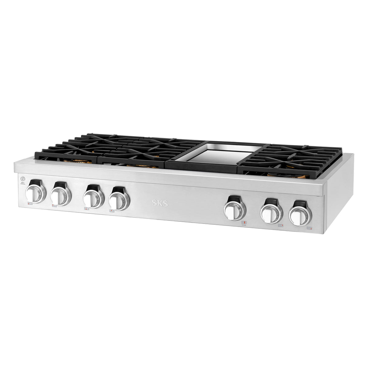 SKS - 48-In Gas Rangetop with 6 Burners and Griddle - Stainless Steel
