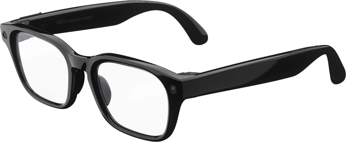Meta - Adventurer - AI Glasses -Smart Features like 12MP Camera, Live Translate- 8+ Hour Battery - Range of Sizes- Clear Lenses - Classic Black