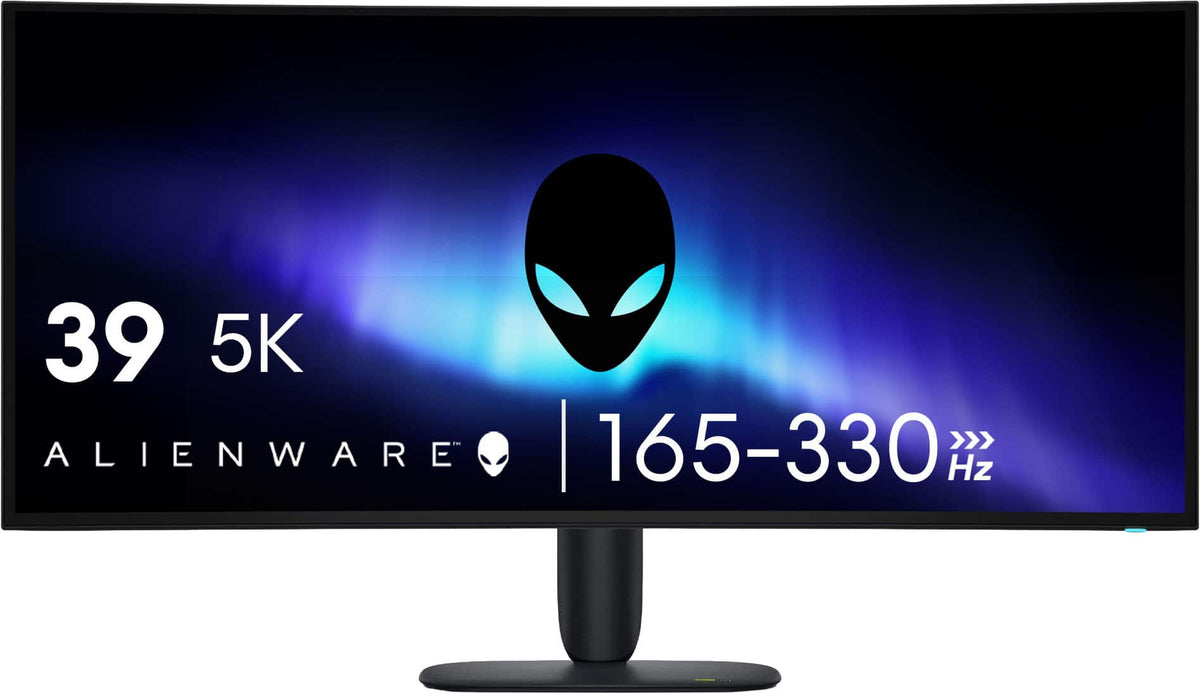 Alienware - 39" 5K OLED 330Hz 0.03ms FreeSync Premium Pro and G-SYNC Compatible Curved Gaming Monitor with HDR (HDMI, DisplayPort) - Black