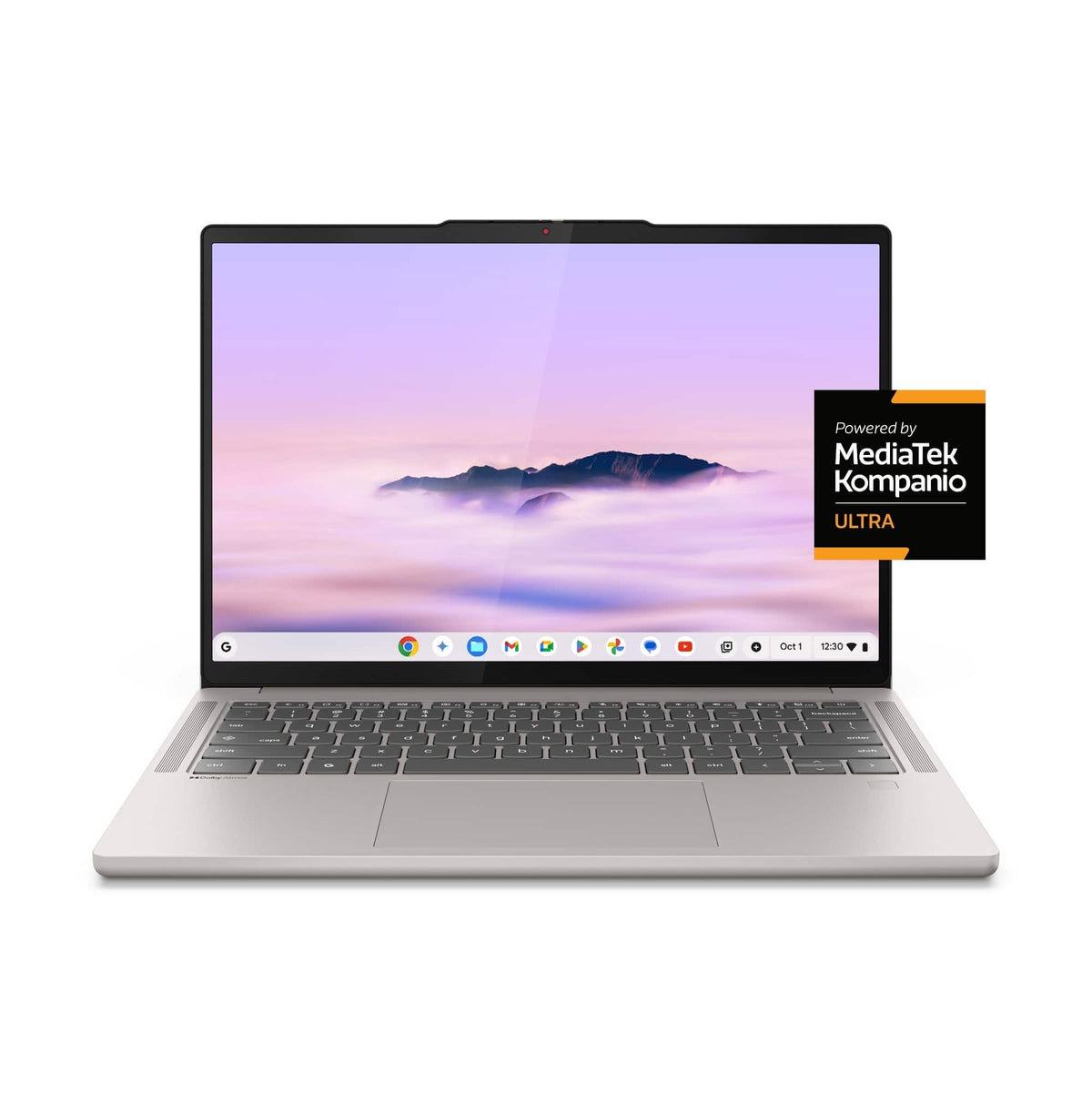 Lenovo - Chromebook Plus 14" OLED 2K Touchscreen Laptop with Gemini - MediaTek Kompanio Ultra 910 - 16GB Memory - 256GB UFS - Seashell