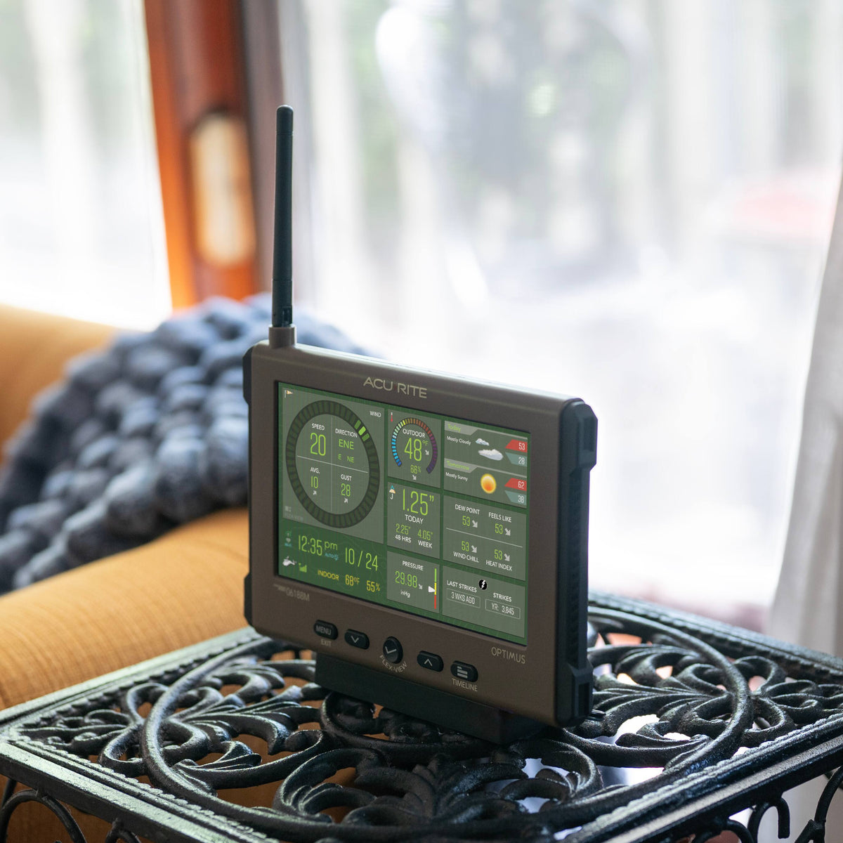 AcuRite - Optimus WiFi Weather Station with HD Digital Display, Solar Powered Sensor & Mobile App for Remote Monitoring - Gray